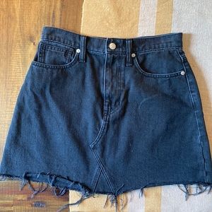 Madewell black denim skirt